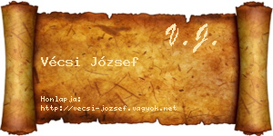 Vécsi József névjegykártya