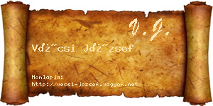 Vécsi József névjegykártya